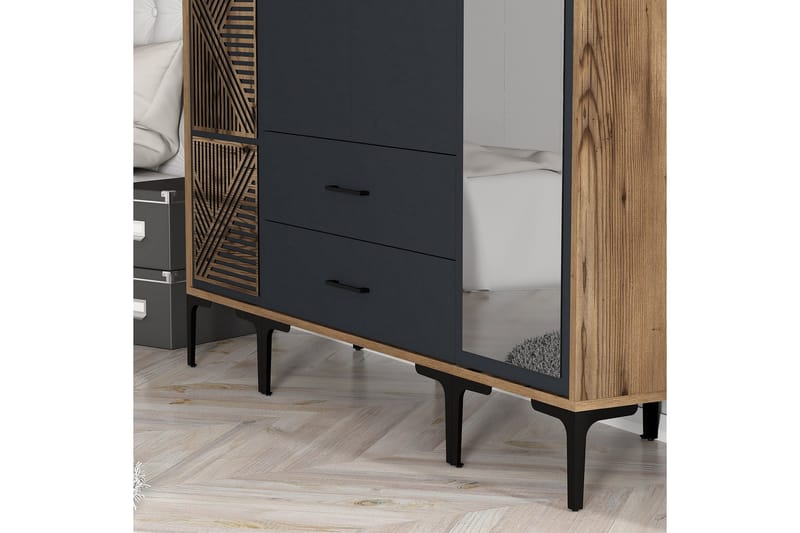 Kumsal Garderob med Spegel - Antracit - Förvaring - Sko- & klädförvaring - Garderober & garderobssystem