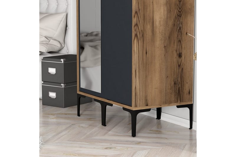 Kumsal Garderob med Spegel - Antracit - Förvaring - Sko- & klädförvaring - Garderober & garderobssystem