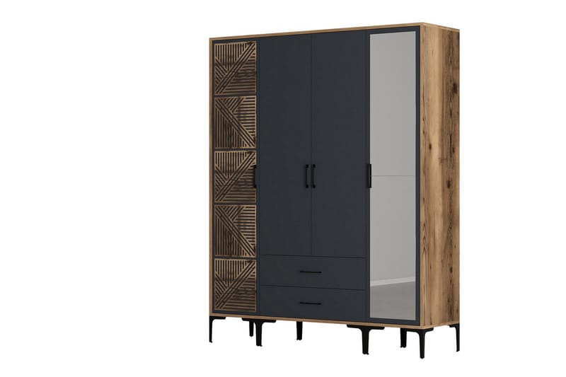 Kumsal Garderob med Spegel - Antracit - Förvaring - Sko- & klädförvaring - Garderober & garderobssystem