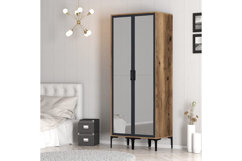 Kumsal Garderob med Spegel - Antracit - Förvaring - Sko- & klädförvaring - Garderober & garderobssystem