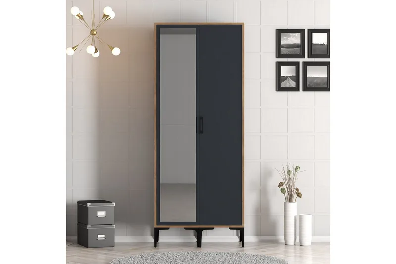 Kumsal Garderob med Spegel, Antracit
