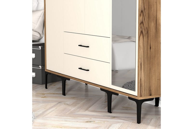 Kumsal Garderob med Spegel - Cream - Förvaring - Sko- & klädförvaring - Garderober & garderobssystem