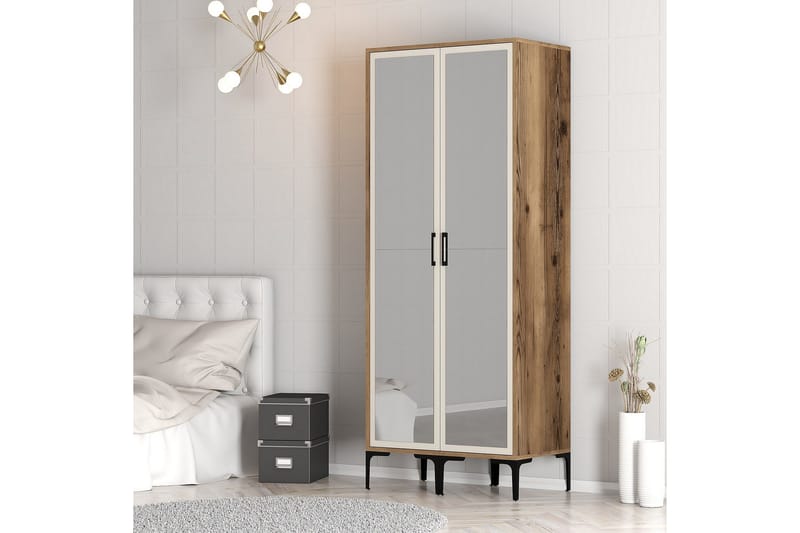 Kumsal Garderob med Spegel - Cream - Förvaring - Sko- & klädförvaring - Garderober & garderobssystem