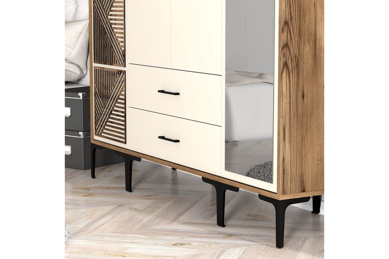 Kumsal Garderob med Spegel - Cream - Förvaring - Sko- & klädförvaring - Garderober & garderobssystem