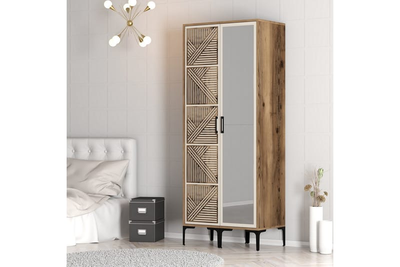 Kumsal Garderob med Spegel - Cream - Förvaring - Sko- & klädförvaring - Garderober & garderobssystem