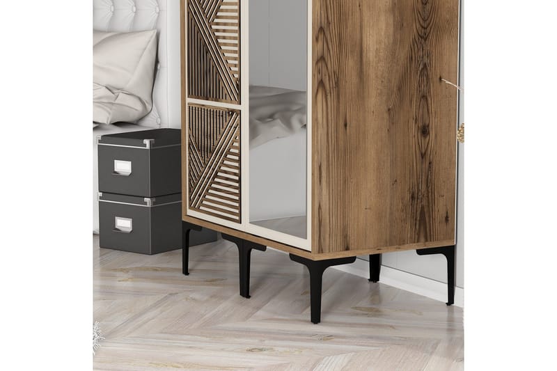 Kumsal Garderob med Spegel - Cream - Förvaring - Sko- & klädförvaring - Garderober & garderobssystem