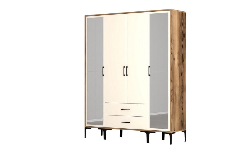 Kumsal Garderob med Spegel - Cream - Förvaring - Sko- & klädförvaring - Garderober & garderobssystem