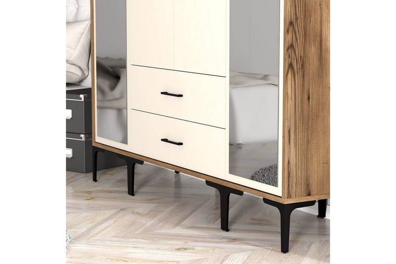 Kumsal Garderob med Spegel - Cream - Förvaring - Sko- & klädförvaring - Garderober & garderobssystem