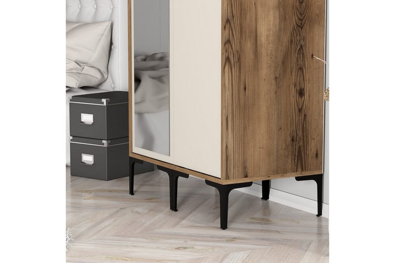 Kumsal Garderob med Spegel - Cream - Förvaring - Sko- & klädförvaring - Garderober & garderobssystem