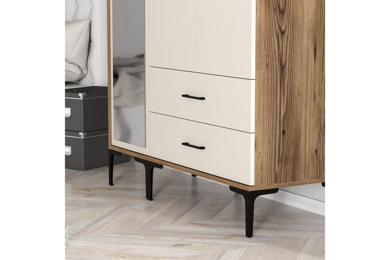 Kumsal Garderob med Spegel - Cream - Förvaring - Sko- & klädförvaring - Garderober & garderobssystem