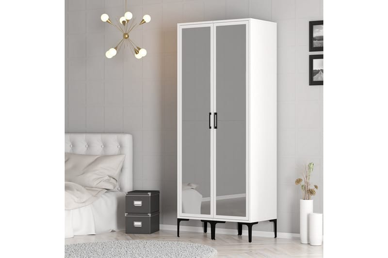 Kumsal Garderob med Spegel - Vit - Förvaring - Sko- & klädförvaring - Garderober & garderobssystem