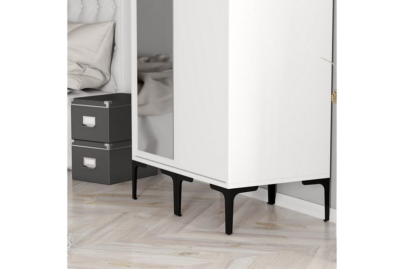 Kumsal Garderob med Spegel - Vit - Förvaring - Sko- & klädförvaring - Garderober & garderobssystem