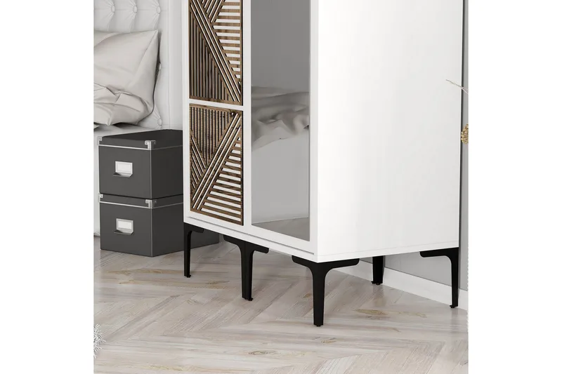 Kumsal Garderob med Spegel - Vit - Förvaring - Sko- & klädförvaring - Garderober & garderobssystem