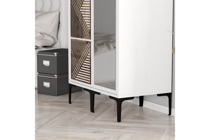 Kumsal Garderob med Spegel - Vit - Förvaring - Sko- & klädförvaring - Garderober & garderobssystem