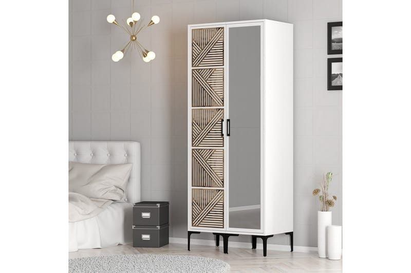 Kumsal Garderob med Spegel - Vit - Förvaring - Sko- & klädförvaring - Garderober & garderobssystem