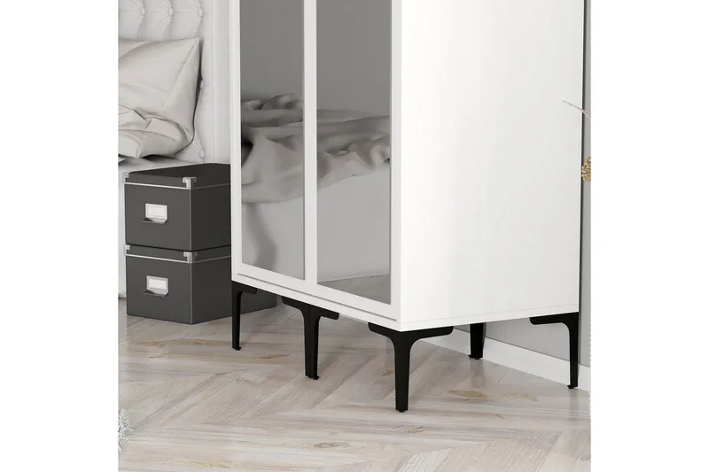 Kumsal Garderob med Spegel - Vit - Förvaring - Sko- & klädförvaring - Garderober & garderobssystem