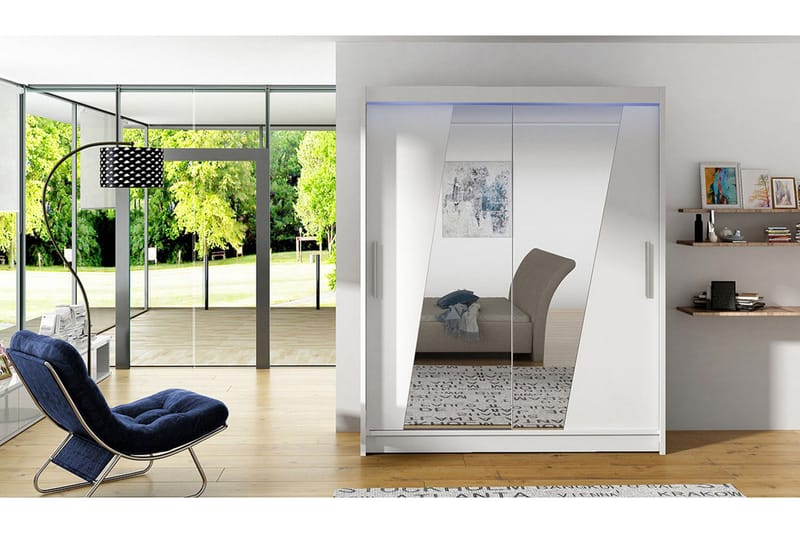 Leila Garderob + LED - Vit - Förvaring - Sko- & klädförvaring - Garderober & garderobssystem