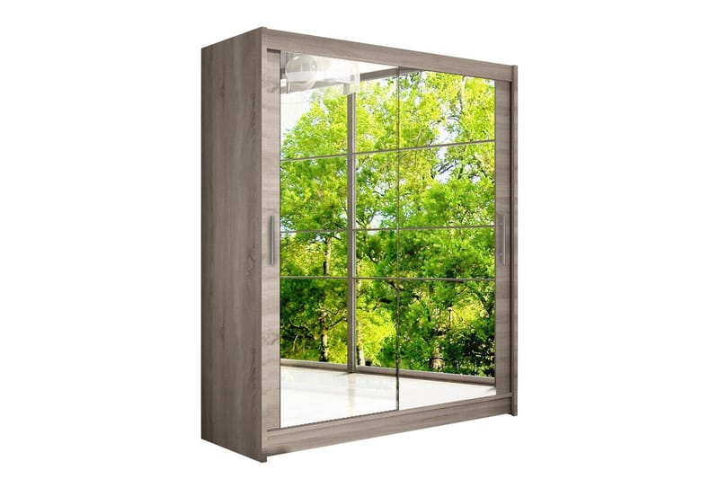 Leila Garderob Skjutdörrar Speglar - Ek/Tryffel/Spegel - Förvaring - Sko- & klädförvaring - Garderober & garderobssystem