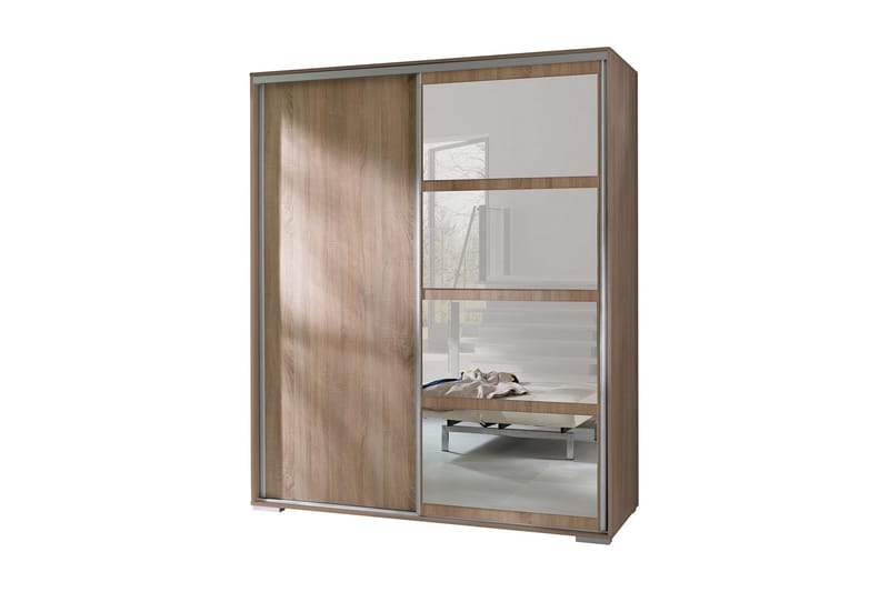 Leo Garderob 180x66x217 cm - Beige/Brun/Vit - Förvaring - Sko- & klädförvaring - Garderober & garderobssystem