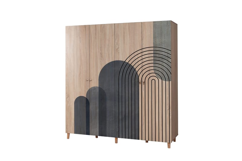 Loni Garderob 180 cm - Brun - Förvaring - Sko- & klädförvaring - Garderober & garderobssystem