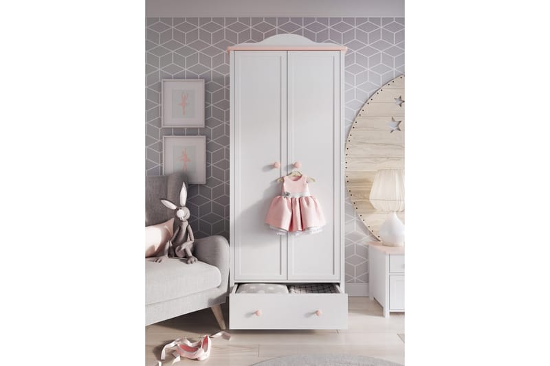 LUNDY Garderob 85x196 cm Vit - Vit - Förvaring - Sko- & klädförvaring - Garderober & garderobssystem