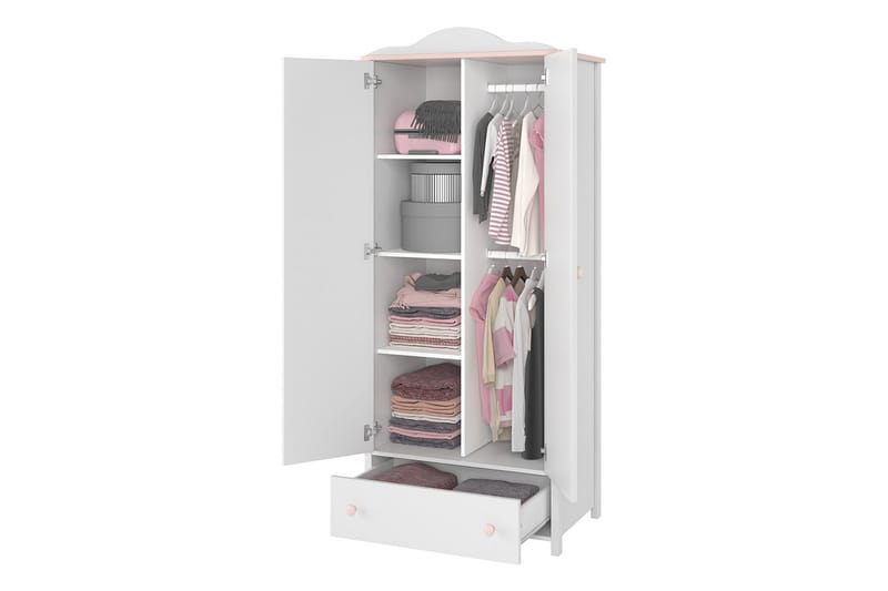 LUNDY Garderob 85x196 cm Vit - Vit - Förvaring - Sko- & klädförvaring - Garderober & garderobssystem