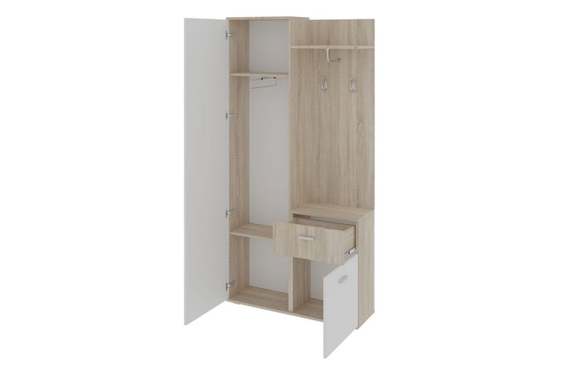 LUX Garderob 97x30x195 cm - Beige/Vit - Garderober & garderobssystem