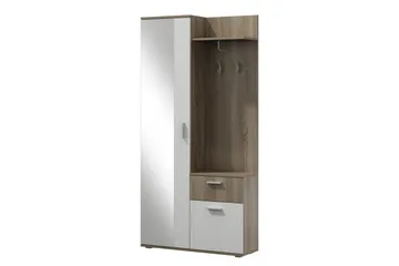 Lux Garderob 97x30x195 cm LED-belysning - Beige/Vit - Förvaring - Sko- & klädförvaring - Garderober & garderobssystem