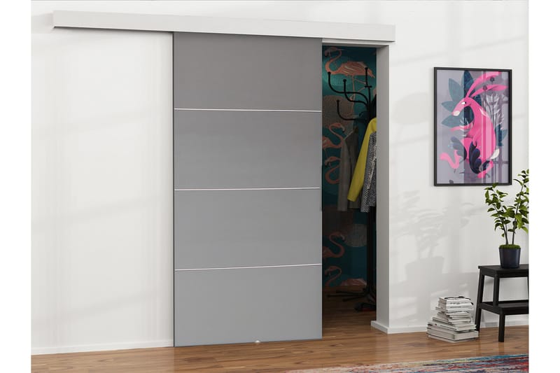 MALIBU Dörr 204x106x205 cm - Antracit - Förvaring - Sko- & klädförvaring - Garderober & garderobssystem - Garderobsdörr - Skjutdörrar garderob
