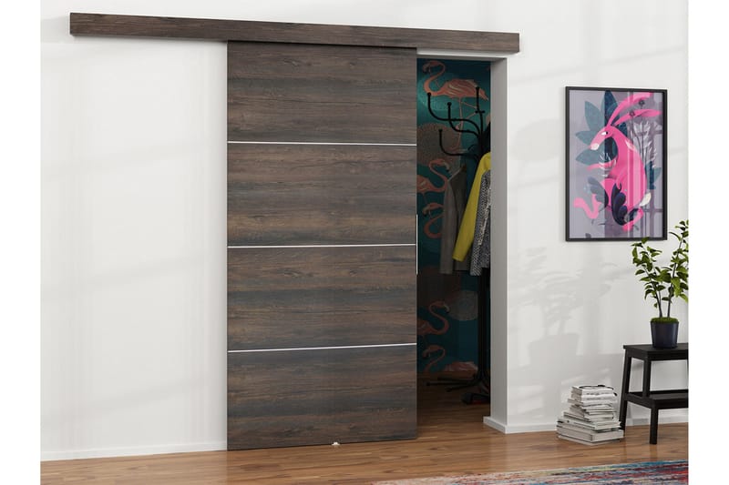 MALIBU Dörr 204x106x205 cm - Brun/Flerfärgad/Vit - Förvaring - Sko- & klädförvaring - Garderober & garderobssystem - Garderobsdörr - Skjutdörrar garderob