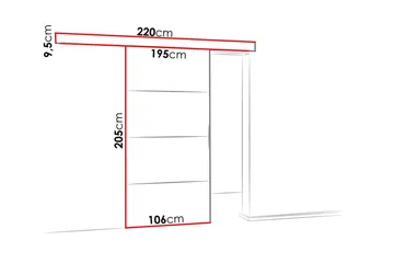 Malibu Dörr 204x106x205 cm - Brun/Flerfärgad/Vit - Förvaring - Sko- & klädförvaring - Garderober & garderobssystem - Garderobsdörr - Skjutdörrar garderob