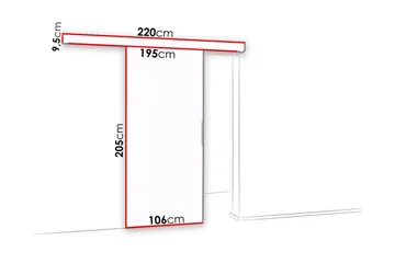 Malibu Dörr 204x106x205 cm - Vit - Förvaring - Sko- & klädförvaring - Garderober & garderobssystem - Garderobsdörr - Skjutdörrar garderob