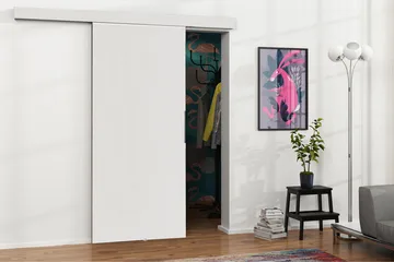 Malibu Dörr 204x86x205 cm - Vit - Förvaring - Sko- & klädförvaring - Garderober & garderobssystem - Garderobsdörr - Skjutdörrar garderob