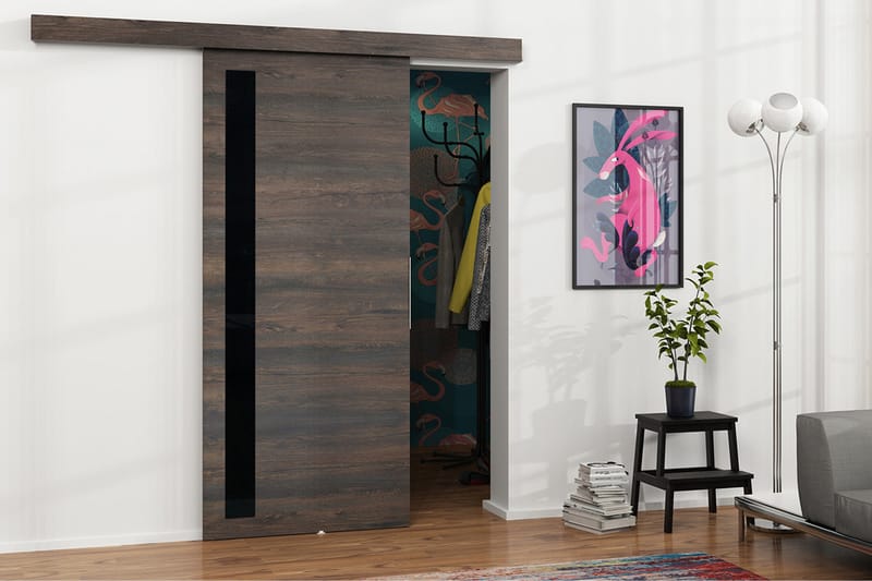 MALIBU Dörr 220x106x205 cm - Svart - Förvaring - Sko- & klädförvaring - Garderober & garderobssystem - Garderobsdörr - Skjutdörrar garderob
