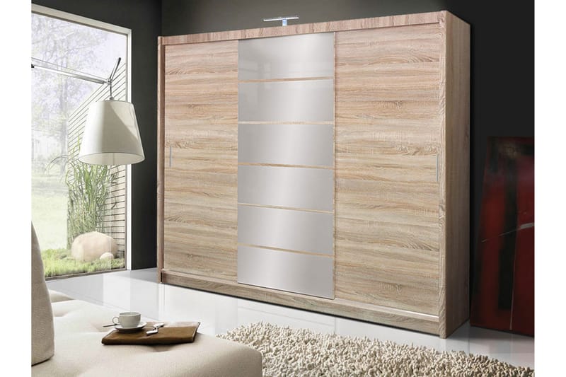 Malibu Garderob 250x61x215 cm - Beige - Förvaring - Sko- & klädförvaring - Garderober & garderobssystem