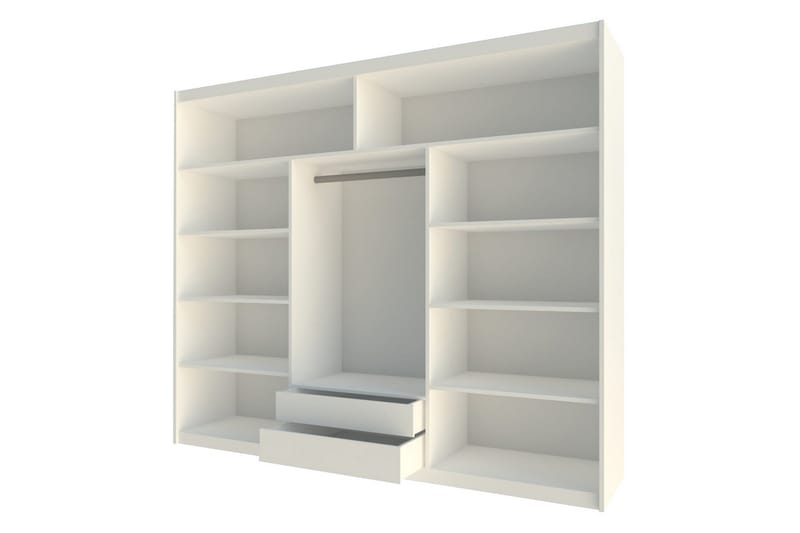 Malibu Garderob 250x61x215 cm - Beige - Förvaring - Sko- & klädförvaring - Garderober & garderobssystem