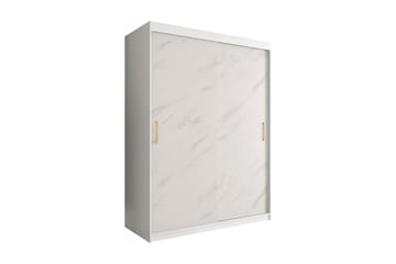 MARMUL Garderob 150  cm Marmormönster Vit/Guld