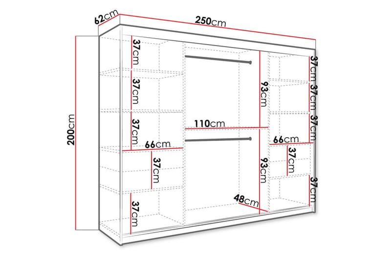 MARMUL Garderob 250  cm Marmormönster Vit/Guld - Garderober & garderobssystem