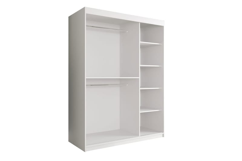 MARMUL Garderob m Speglar Kant 150cm Marmormönster Vit/Svart - Förvaring - Sko- & klädförvaring - Garderober & garderobssystem