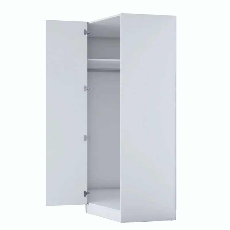 Matlerd Garderob 91x210x57,5 cm - Vit - Förvaring - Sko- & klädförvaring - Garderober & garderobssystem - Hörngarderob