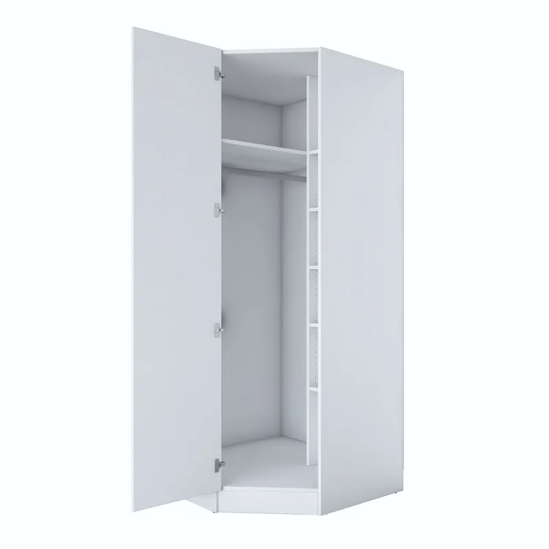 Matlerd Garderob 91x210x57,5 cm - Vit - Förvaring - Sko- & klädförvaring - Garderober & garderobssystem - Hörngarderob