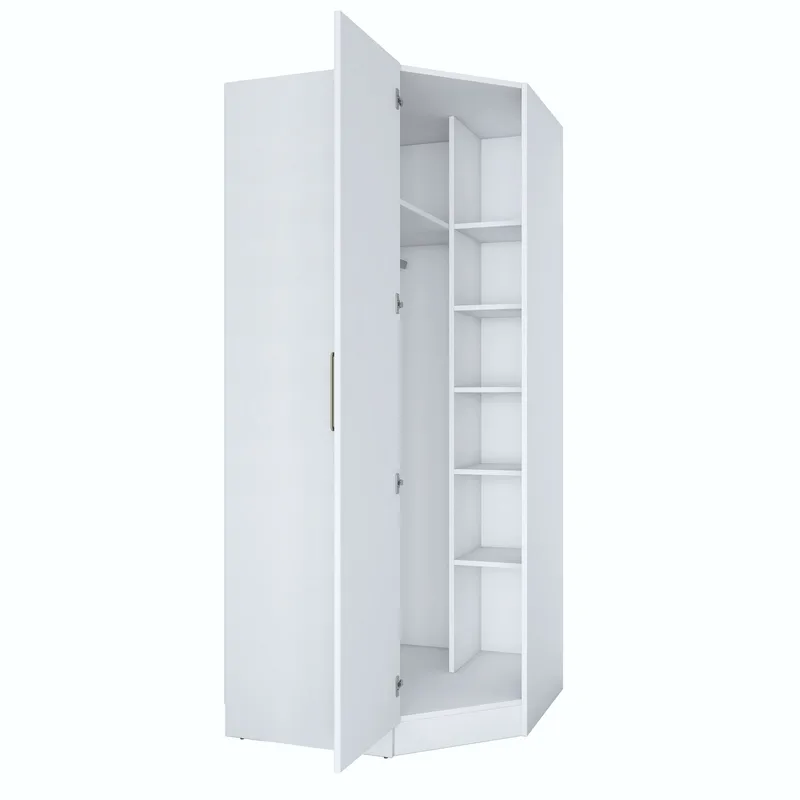 Matlerd Garderob 91x210x57,5 cm - Vit - Förvaring - Sko- & klädförvaring - Garderober & garderobssystem - Hörngarderob