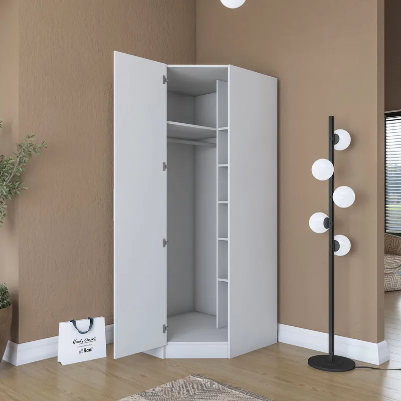 Matlerd Garderob 91x210x57,5 cm - Vit - Förvaring - Sko- & klädförvaring - Garderober & garderobssystem - Hörngarderob