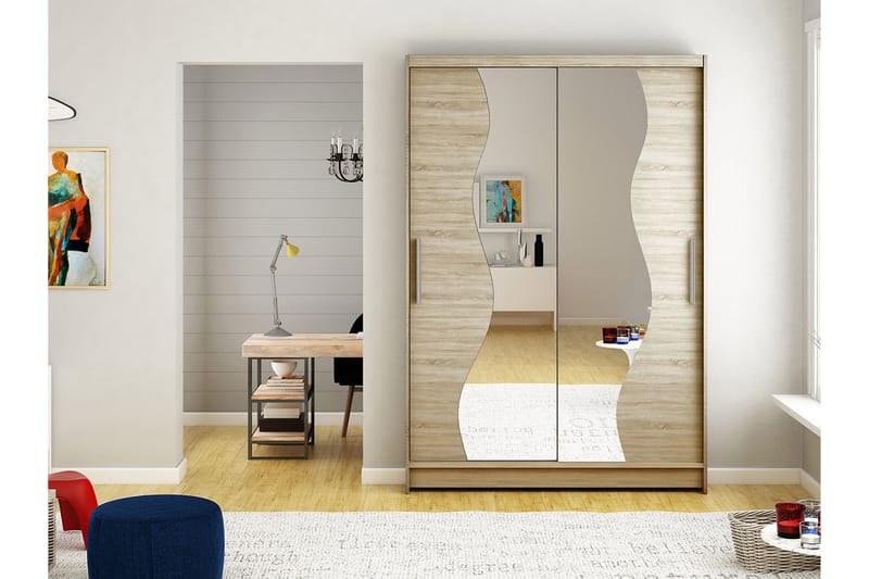 Miami Garderob 120x58x200 cm - Beige - Förvaring - Sko- & klädförvaring - Garderober & garderobssystem