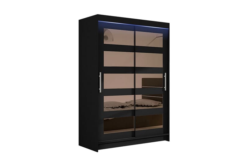 Miami Garderob 120x58x200 cm - Svart - Förvaring - Sko- & kl�ädförvaring - Garderober & garderobssystem