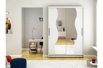 Miami Garderob 120x58x200 cm - Vit - Förvaring - Sko- & klädförvaring - Garderober & garderobssystem