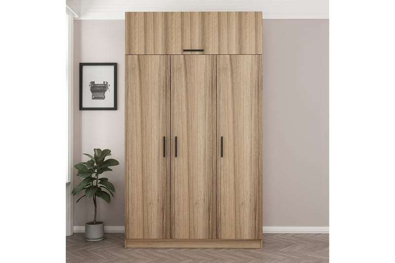 Minar Garderob 135 cm Brun - Förvaring - Sko- & klädförvaring - Garderober & garderobssystem