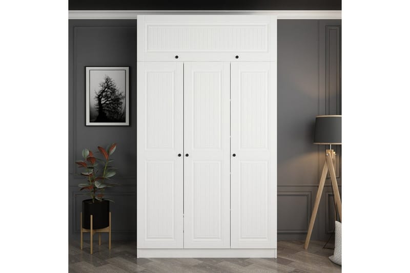 Minar Garderob 135 cm - Vit - Förvaring - Sko- & klädförvaring - Garderober & garderobssystem