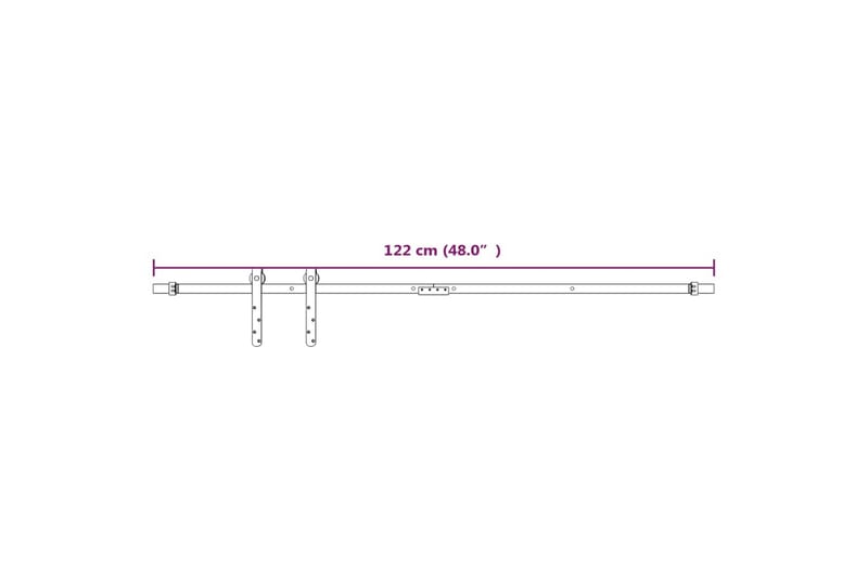 Mini skjutdörrsbeslag kolstål vit 122 cm - Vit - Förvaring - Sko- & klädförvaring - Garderober & garderobssystem - Garderobsdörr - Skjutdörrar garderob