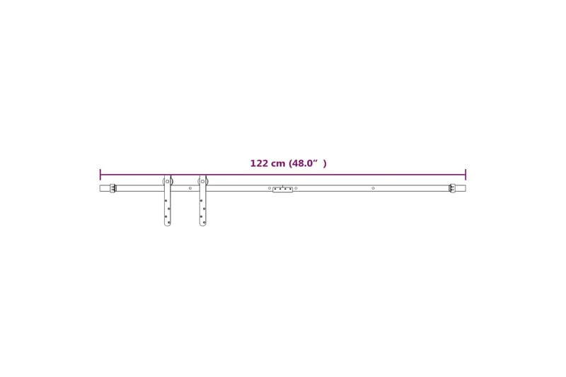 Mini skjutdörrsbeslag kolstål vit 122 cm - Vit - Skjutdörrar garderob - Garderober & garderobssystem